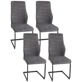 Duo Collection Freischwinger Kaila Polyester grau 4er Set