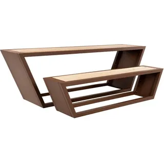 HOME DELUXE Sitzgarnitur aus Stahl KOBON Braun - Germany - 1 x Bank + 1 x Tisch | bequeme Sitzgarnitur, moderne Sitzgarnitur, elegante Sitzgarnitur, Sitzgarnitur für Wohnzimmer, Sitzgarnitur mit Stauraum, hochwertige Sitzgarnitur, L-förmige Sitzgarnitur, Sofagarnitur, gemütliche Sitzgarnitur, Sitzgarnitur aus Leder, Sitzgarnitur im Landhausstil, stilvolle Sitzgarnitur, modulare Sitzgarnitur, Designer-Sitzgarnitur, komfortable Sitzgarnitur, langlebige Sitzgarnitur, flexible Sitzgarnitur, Sitzgarnitur für gr - Braun