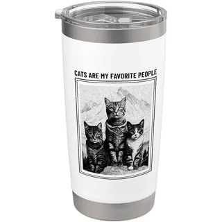 Katzen sind meine Lieblingsmenschen (Lustiges Katzenstatement) Doppelwandiger Edelstahl-Thermobecher