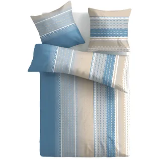 MOONLIGHT Bettwäsche »Georgia, 100 % Baumwoll-Seersucker« 2 Stk. tlg., blau