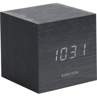 Karlsson Wecker Mini Cube Holz schwarz Würfel - Schwarz
