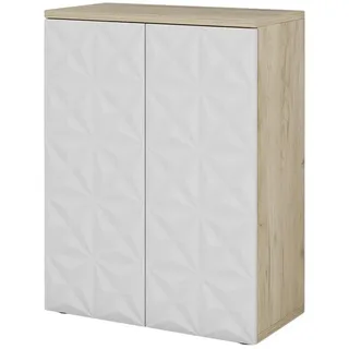 Vicco Midischrank Edge, 60 x 79.5 cm mit 2 Türen und 3 Fächer, - Weiß