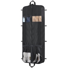 Univivi Kleidersack Lang 152 x 60 cm, Kleidersäcke mit 5 Reißverschluss Taschen, Kleidersack Lang mit Verstellbaren Tragegriff, Kleidersack mit Schuhfach, Atmungsaktive Anzugtasche für Reisen