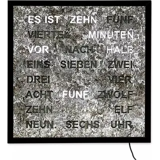 AMS - 1269 - Wanduhr - Quarz - Wortuhr - 40x40cm