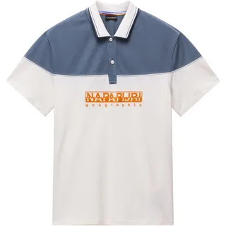 Napapijri Poloshirt "E-SATURNIA SS" Mit aufgesticktem Markenlogo auf der Brust, weiß whisper