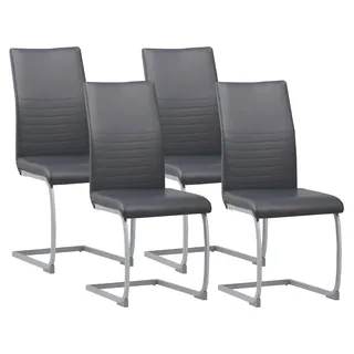 Freischwinger MURANO, 4-er SET, Grau - Grau