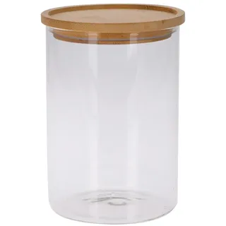 Frischhaltedose Excellent Houseware, Glas/Bambus, 12,5x17,5 cm, transparent/braun - Transparent