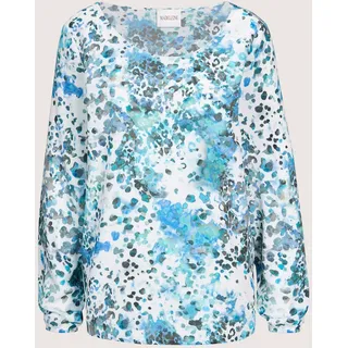 MADELEINE Langarmbluse "Bluse Schlupfbluse mit grafischem Allover-Print", hellblau, gemustert
