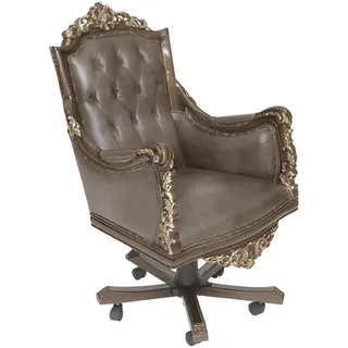 Drehstuhl Chefsessel Arbeitsstuhl Schreibtischstuhl Rollstuhl Bürosessel Stuhl - Braun