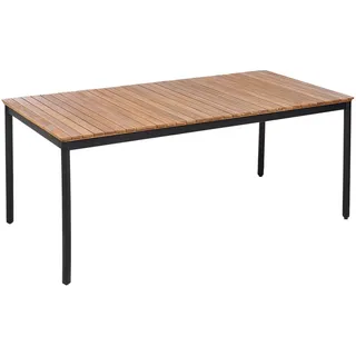 Beliani Gartentisch 180 x 90 x 76 cm Braun/Schwarz