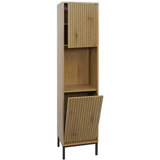 Mendler HWC-O42 Hochschrank 174 x 39 x 30 cm Beige MDF