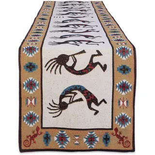 DII Tabletop Collection Hacienda Stripe Tischplatten-Kollektion, Baumwolle, Kokopelli Wandteppich, Table Runner, 13 x 72