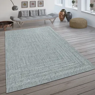 In- & Outdoor-Teppich, Flachgewebe Mit Skandi-Muster Und Sisal-Look In Hellgrau Grösse 200x290 cm - Grau