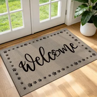 Enyhom Fußmatte Innen 44 x 76 cm, rutschfeste Schmutzfangmatte Türmatte Waschbar Fussmatte Absorbierend Schuhmatte Eingangsteppich für Haustür & Eingang