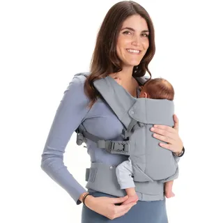 Beco Gemini Babytrage von Neugeborenem bis Kleinkind | Ergonomische Babytrage für Babys 3,2–15,8 kg (7–35 lbs) | M-Position, Verstellbarer Sitz, 100% Baumwolle (Grau)