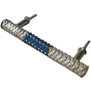 Catchii Boho Rattan Blue Striped Cupboard Griff