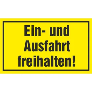 SWEYTEC Kunststoffschild Ein- und Ausfahrt freihalten 25 x 15 cm