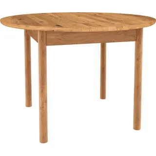 Esstisch rund 100 cm, Eiche massiv geölt, PORI-165 - Braun