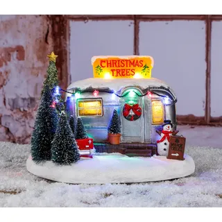 LED Weihnachtsstadt BAUMVERKAUF mit 10 LED - ca. 25 x 18 x 17 cm