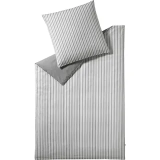 Wendebettwäsche ESPRIT "Herringbone", grau (hellgrau), B/L: 200cm x 200cm, 1 Stk., 2 Stk., Renforcé, B/L: 80cm x 80cm & 80cm x 80cm, 3 Stk., Renforcé, Obermaterial: 100% Baumwolle, Bettwäsche, Wendebettwäsche, mit Fischgrät-Muster