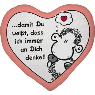 SHEEPWORLD Plüschkissen Motiv Denke 30 x 25 cm Mehrfarbig