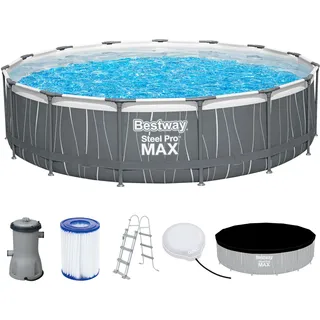 BESTWAY Steel Pro MAX Frame Pool Set Ø 457 x 107 cm inkl. Filterpumpe