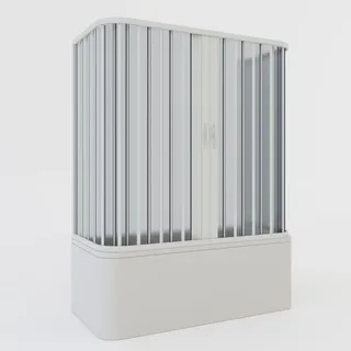 3 SEITIGE BADDENWANNEFALTWAND WEIßE PVC FALTTÜR 70x160X70 CM ZENTRALE ÖFFNUNG