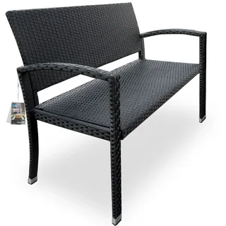 Polyrattan Gartenbank Schwarz 122x58x87cm
