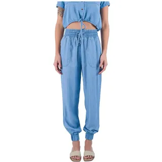 Hurley Damen W Oceancare Chambray Joggerhose Freizeithose, Light Denim22, S