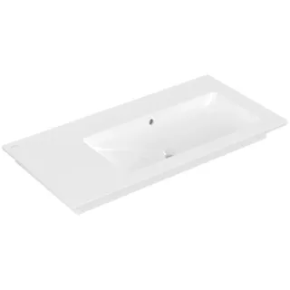 Villeroy & Boch Venticello Schrankwaschtisch, Becken rechts, ohne Hahnloch, mit Überlauf, 1000x500mm, 4134R3R1, Farbe: Weiß CeramicPlus