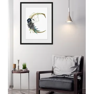 Queence »C« Buchstaben C Pflanzen Pflanzenbilder 1 Stk. tlg. HD Premium Poster-Druck inkl. Holzrahmen,