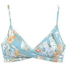 Bild Triangel-Bikini-Top »Suva«, mit Mesh-Einsatz und Wickeloptik, blau
