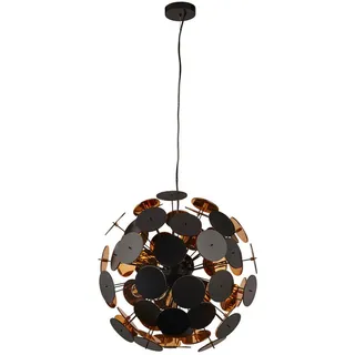 Hängeleuchte , Schwarz, Goldfarben , Metall , 135 cm , höhenverstellbar , Lampen & Leuchten, Leuchtenserien