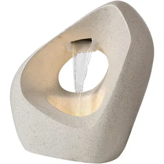 Ambia Home Gartenbrunnen , Weiß , Kunststoff , 5 mm , 50x52x22 cm , RoHS, Ce , rostfrei, LED-Beleuchtung , Dekoration, Gartendeko
