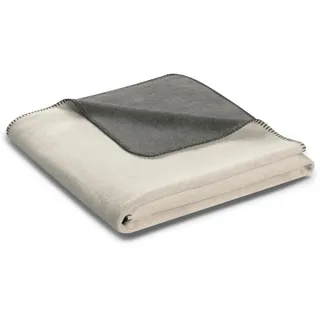 Biederlack Melange Doubleface Kuscheldecke 150 x 200 cm Beige/Grau