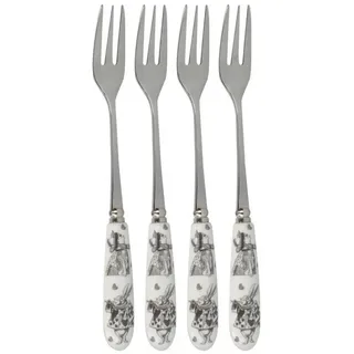 V And A Alice Im Wunderland Victoria & Albert 4er-set Kuchengabeln - Silver / White - One Size