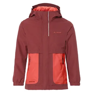 VAUDE Kinderjacke Kids Campfire 3in1 Jacket Girls, mit kuschliger Fleece Innenjacke, wasserdicht, winddicht und atmungsaktiv, redeva, 92