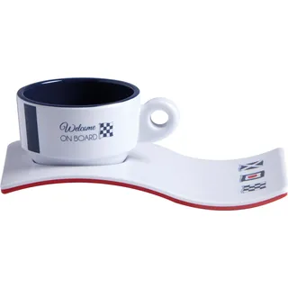 Espressotasse mit Welle Untersetzer, Melamin, Venezia - Serie einzeln - Marine