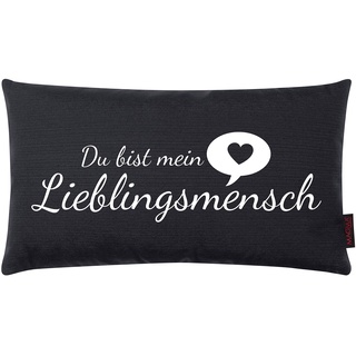 Kissen Lieblingsmensch schwarz 25x45cm Made in Germany/Ökotex 100