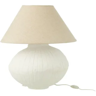 J-Line Lampe + Schirm - Pappmache - Weiß - Weiß