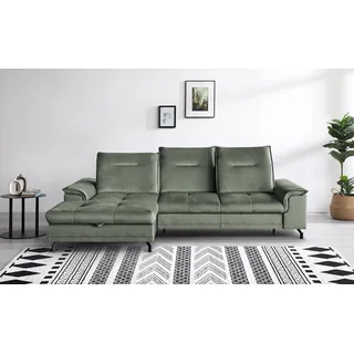 Ecksofa BRUNO MINI - Wohnlandschaft Polstersofa Polstercouch (Olive- Element 11) LINKE SEITE - Olive