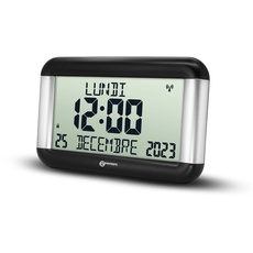 Kalenderuhr - Die Viso8 von Geemarc mit automatischer Zeiteinstellung und großen Buchstaben - Für Menschen mit Sehbehinderung - Batteriebetrieben - Ohne Hintergrundbeleuchtung - Version DE