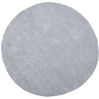 Beliani Shaggy-Teppich Demre 140/140 cm , Grau , Kunststoff , Rund , 140x140 cm , Teppiche und Böden, Teppiche, Hochflorteppiche & Shaggys