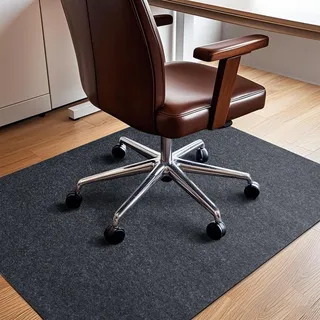 COSYLAND Bodenschutzmatte Bürostuhl 90 × 120 cm – rutschfeste Bürostuhl Unterlage – Geräuschdämpfende Schreibtischstuhl Unterlage für Hartholz-, Laminat- & Fliesenböden – Grau