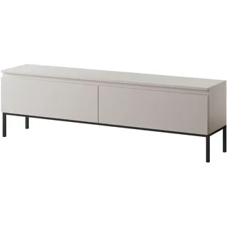 Selsey Bemmi TV-Schrank Lowboard 150 cm Beige Stahl/Spanplatte/Holzwerkstoff