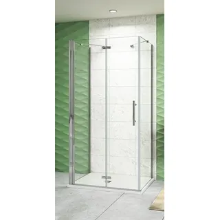 Aica Sanitär Duschkabine Duschabtrennung U-FORM U-Kabine Dusche Falttür 6mm Glas,80x70x70cm