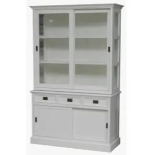 Casa Padrino Shabby Chic Buffetschrank im Landhaus Stil, Weiß, 125 x 48 x 225 cm - Weiß