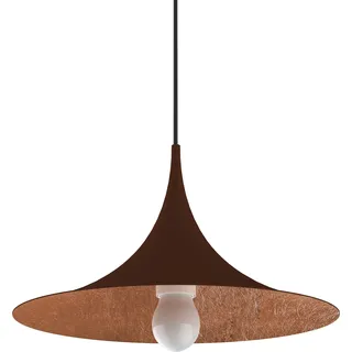Pendelleuchte Louie aus handlackiertem Blattmetall, 33 cm breit, 16 cm hoch - Braun