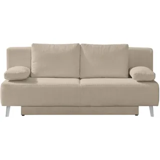 Novel Schlafsofa , Hellbraun , Metall , Uni , Füllung: Polyurethan (Pur) , 193x85x88 cm , Fußauswahl, Stoffauswahl, Rücken echt , Wohnzimmer, Sofas & Couches, Schlafsofas, Sonstige Schlafsofas