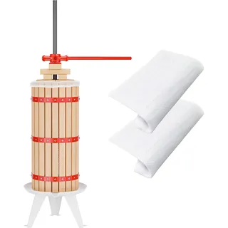 Wiltec 30L Obstpresse aus Buchenholz Saftpresse mit 3 passenden Presstüchern Weinpresse aus Holz Apfelpresse zum Wein Apfelsaft selber machen